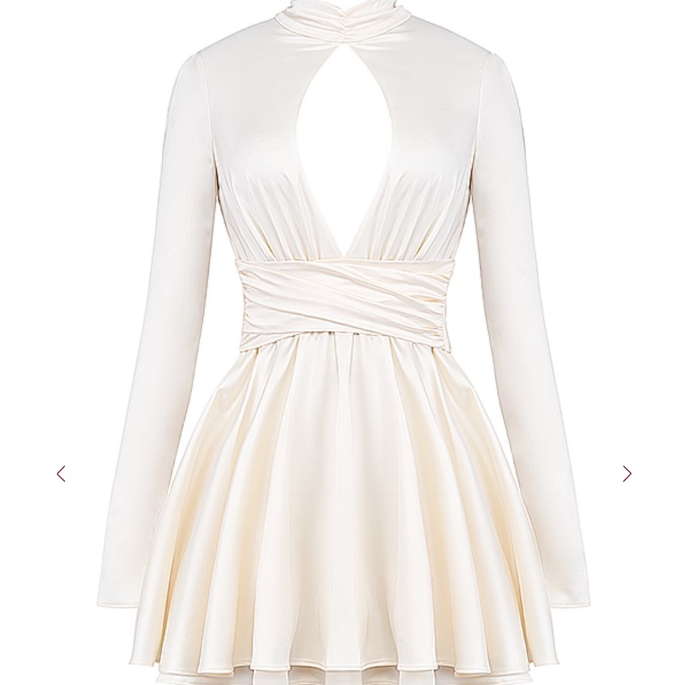 House of CB Aryana Ivory Bow Mini Dress - Picture 2 of 12